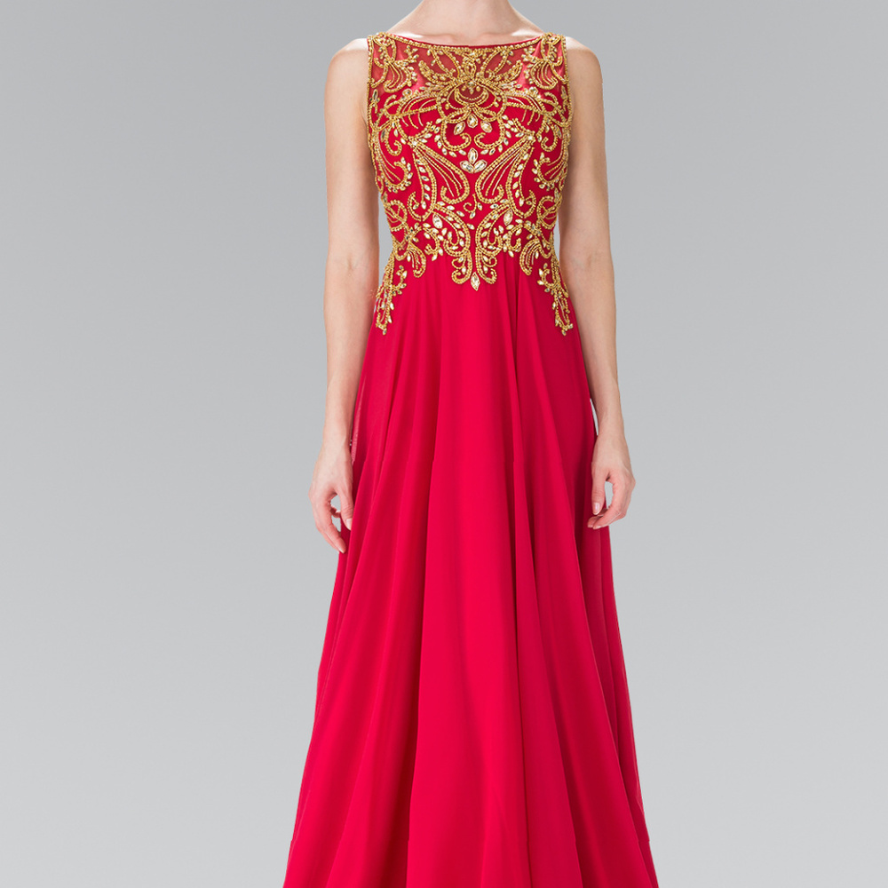Beaded Bodice Floor Length Prom Dress Gl2274